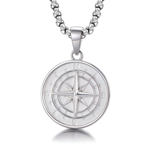 Silver Compass Pendant