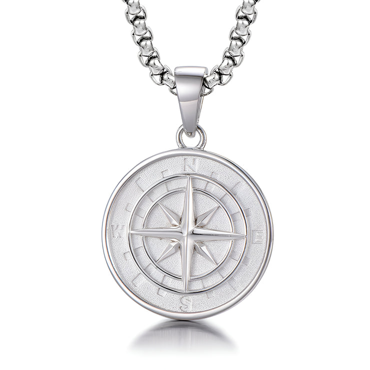 Silver Compass Pendant