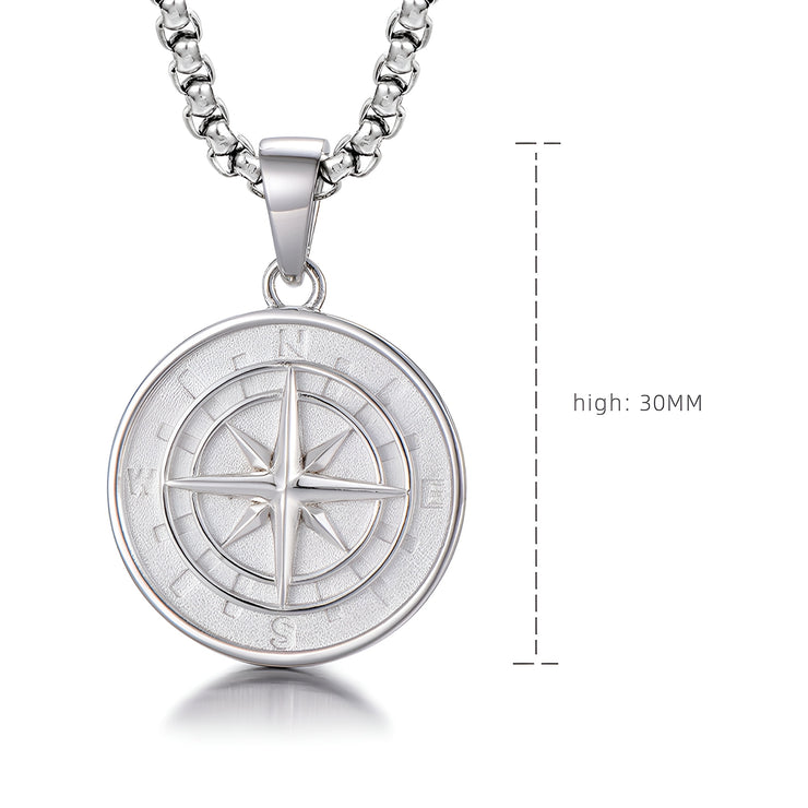 Silver Compass Pendant