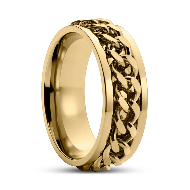 Gold Curb Chain Ring