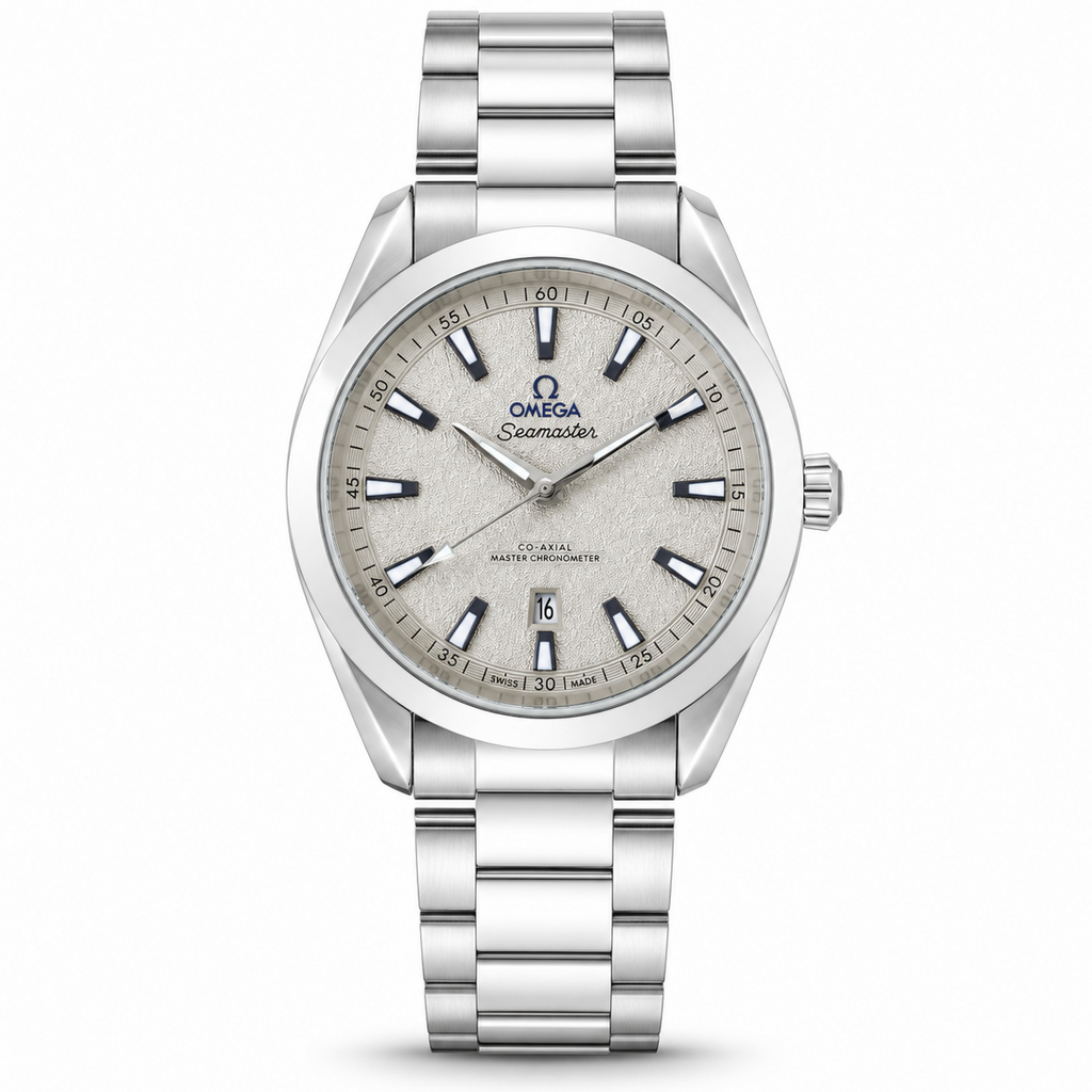 Omega Seamaster – White Textured Dial Silver Watch