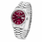 Rolex Day-Date – Red Dial Silver Watch