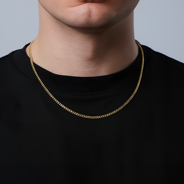 3 mm Gold-Tone Stainless Steel Curb Chain